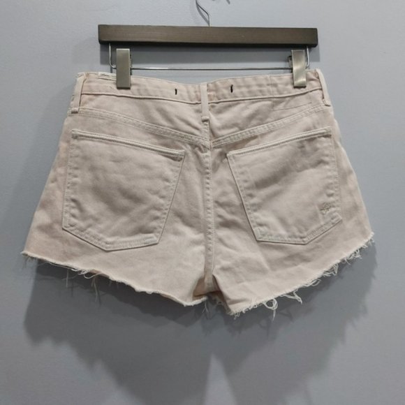 Revolve Lovers + Friends Jack High Rise Cut Off Mosswood Cream Denim Shorts 29 - Picture 5 of 9